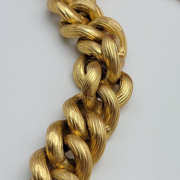 Vintage Anne Klein Necklace Gold Tone Curb Link Chain 24 Inch Toggle Clasp - Picture 4 of 8